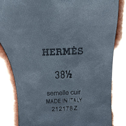 Hermes Woolskin Oran Sandals 38.5 Rose Aube 5 of 5