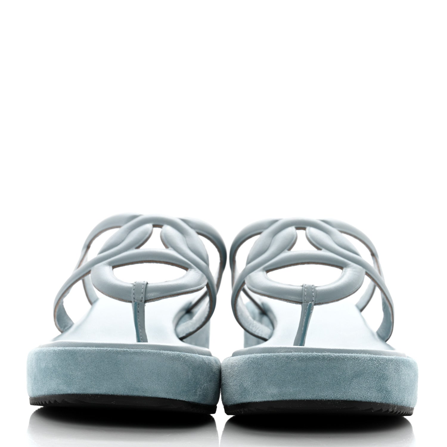 Hermes Nappa Gipsy Sandals 37 Vert D'eau 2 of 9