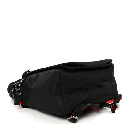 Christian Louboutin Calfskin Rubber Nylon Loubideal Backpack Black Red 3 of 10