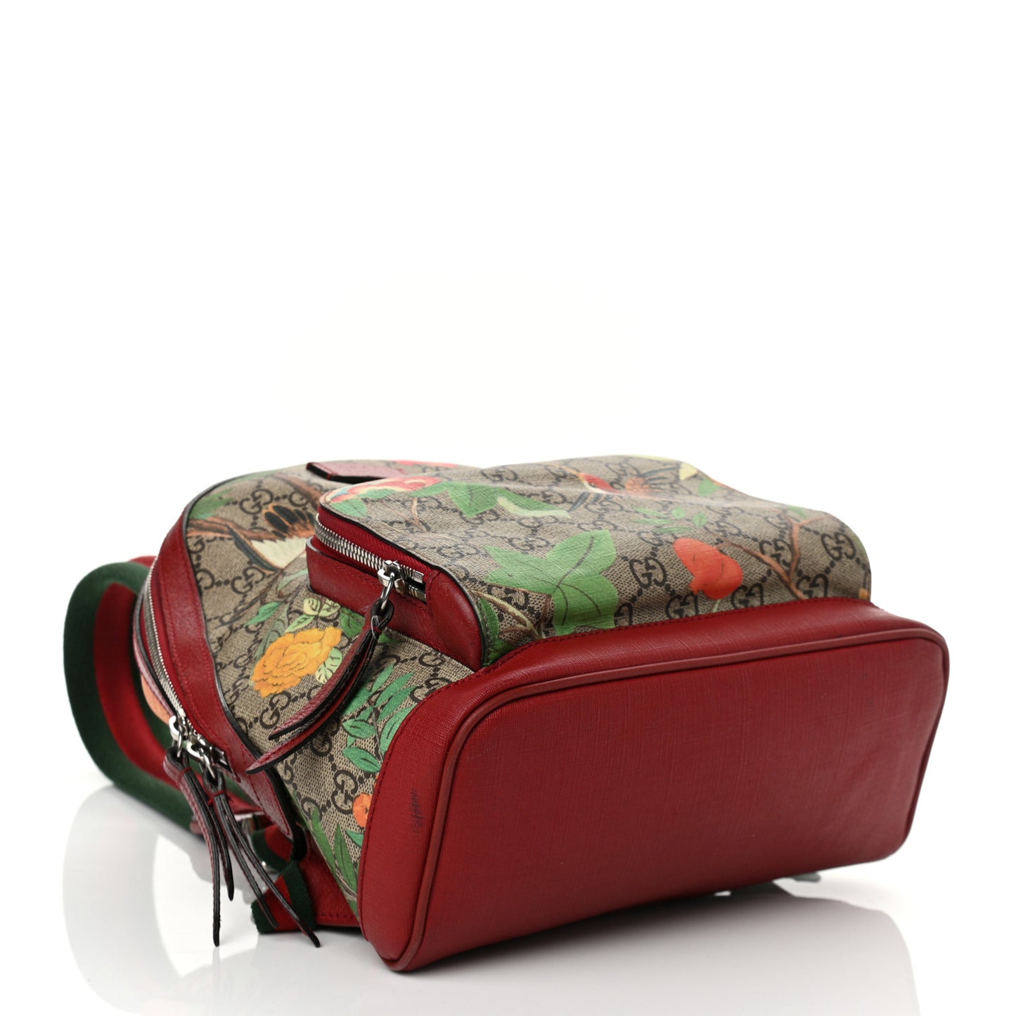 GG Supreme Monogram Tian Web Small Day Backpack Beige Multicolor Red