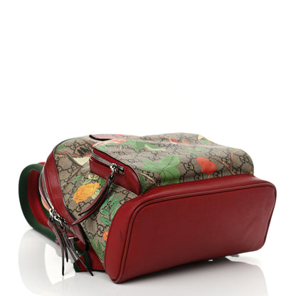 Gucci GG Supreme Monogram Tian Web Small Day Backpack Beige Multicolor Red 4 of 18