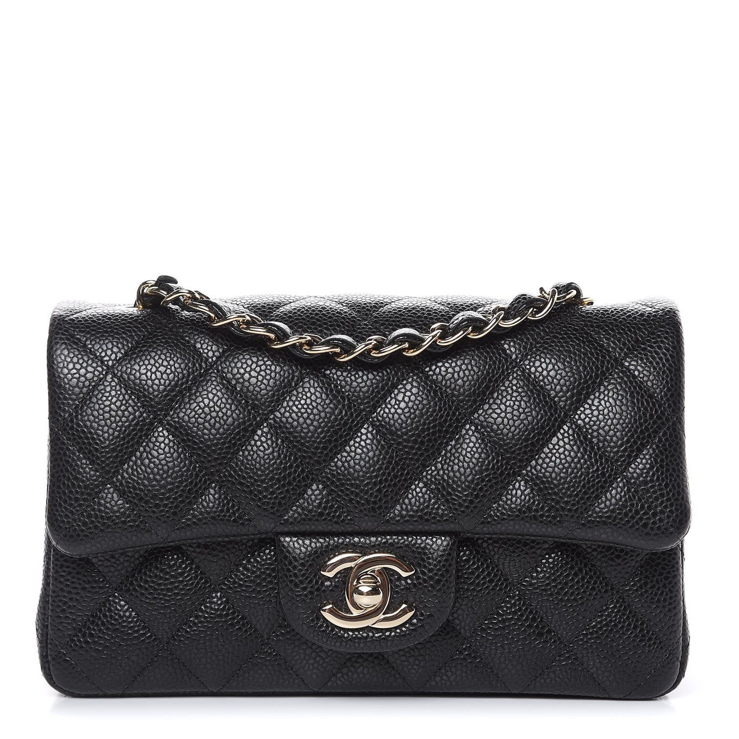 Caviar Quilted Mini Rectangular Flap Black