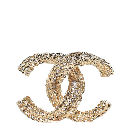 Chanel Crystal CC Brooch Gold 1 of 5