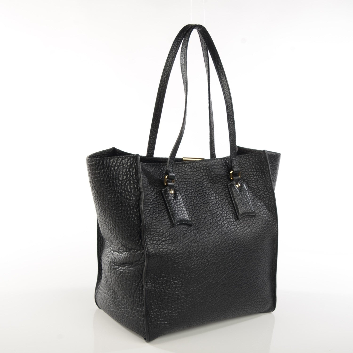 Burberry Heritage Grain Medium Woodbury Tote Black 3 of 8