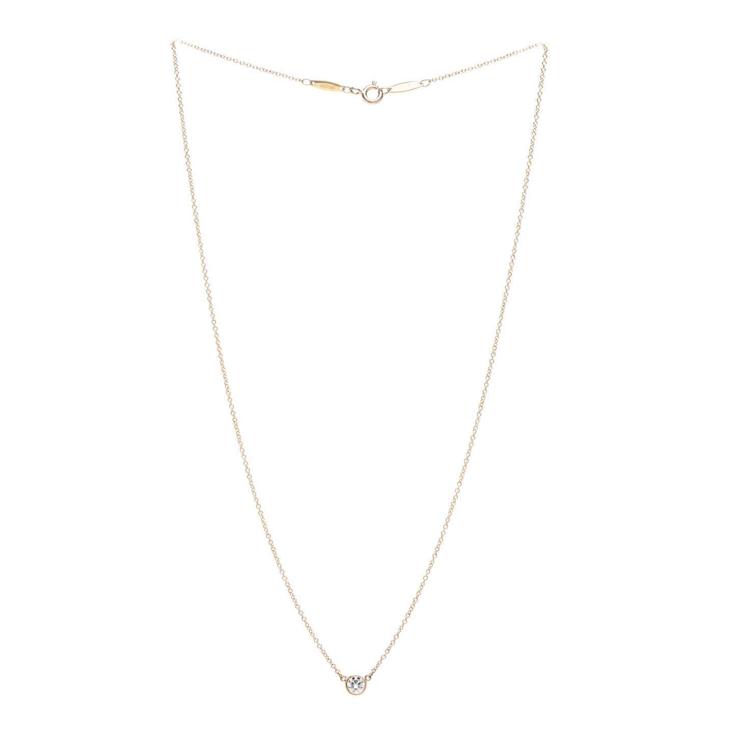 18K Yellow Gold Diamond .24ct Elsa Peretti Diamonds by the Yard Pendant Necklace