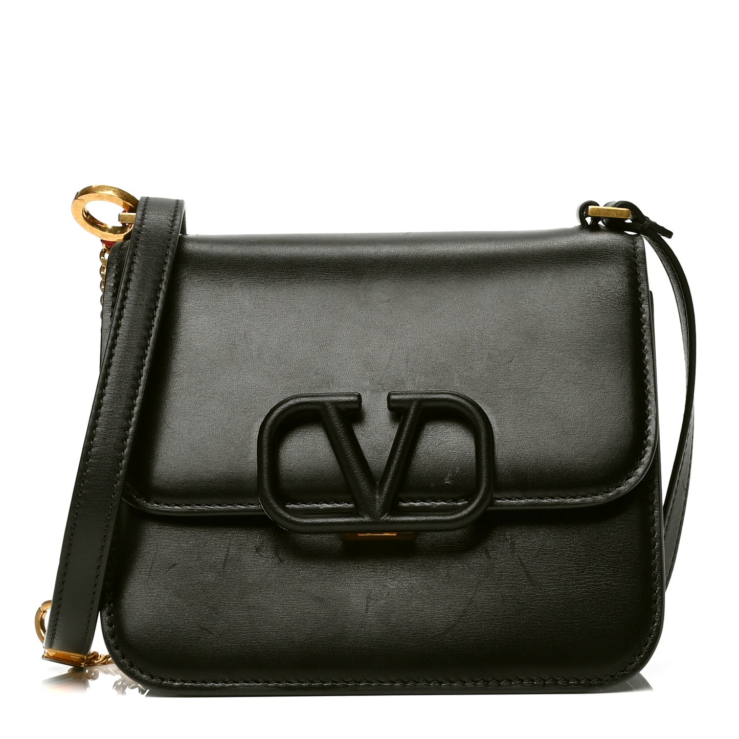 Smooth Calfskin Small VSling Shoulder Bag Black