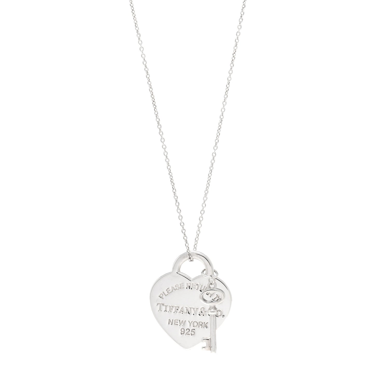 Sterling Silver Return to Tiffany Heart Tag Key Pendant Necklace