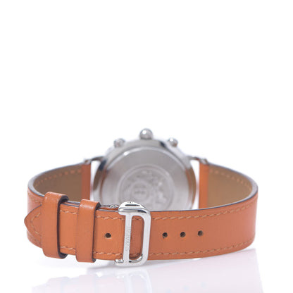 Hermes Stainless Steel Swift 31mm Clipper Chronograph Quartz Watch Orange 3 of 7