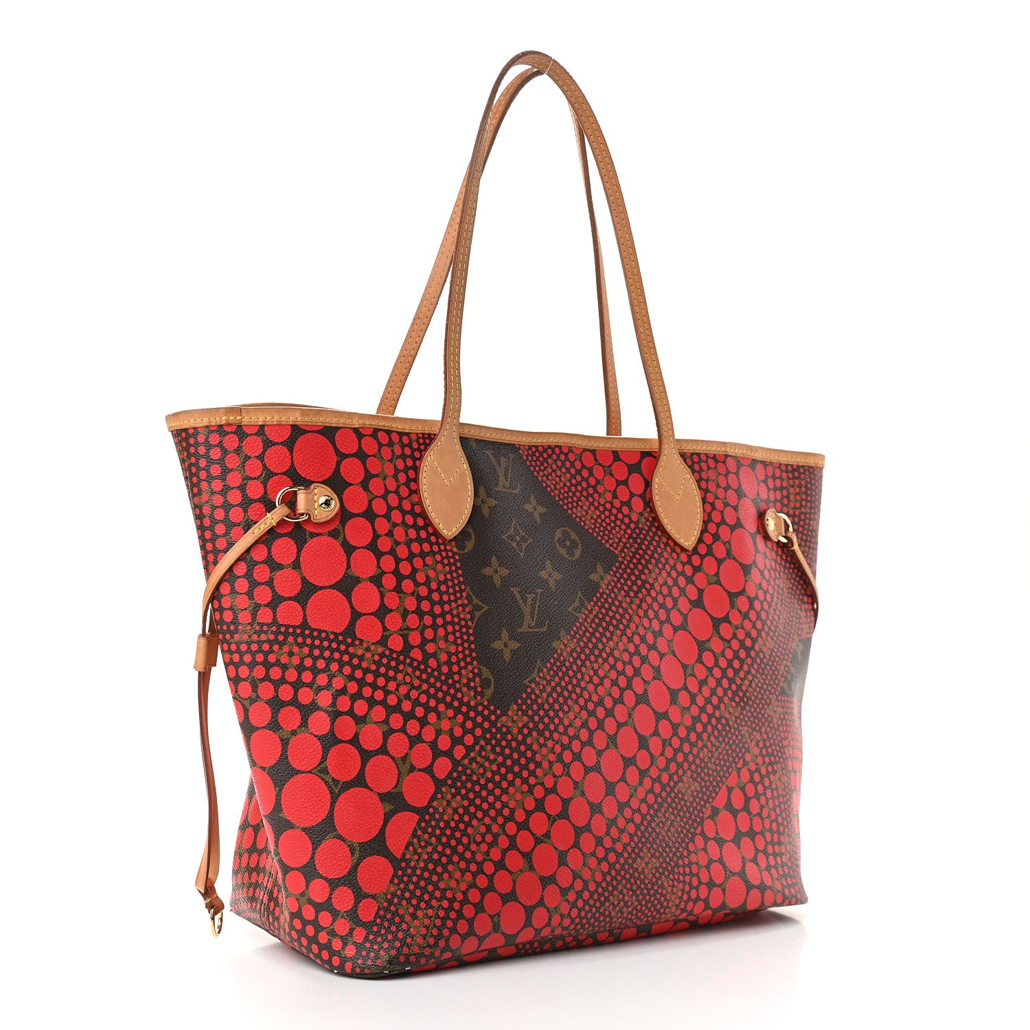 Louis Vuitton Monogram Kusama Waves Neverfull MM Red 3 of 9