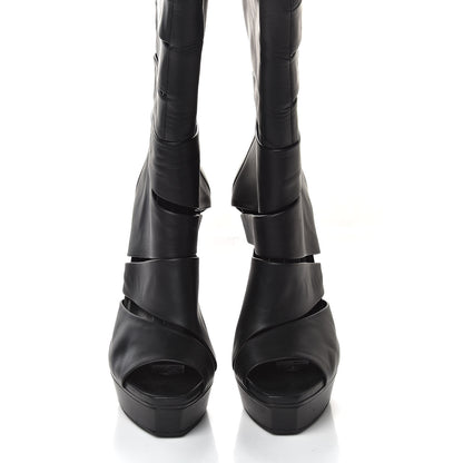 Gucci Calfskin Helena Tall Cutout Boots 41 Black 5 of 9