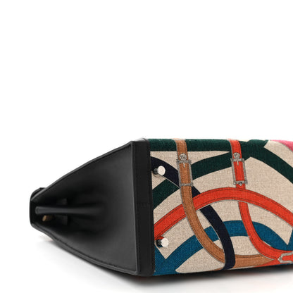 Hermes Swift Toile De Camp Cavalcadour Kelly Sellier 32 Black 9 of 10