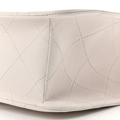 Chanel Caviar Quilted Sweet Classic Shopping Tote White 10 of 11