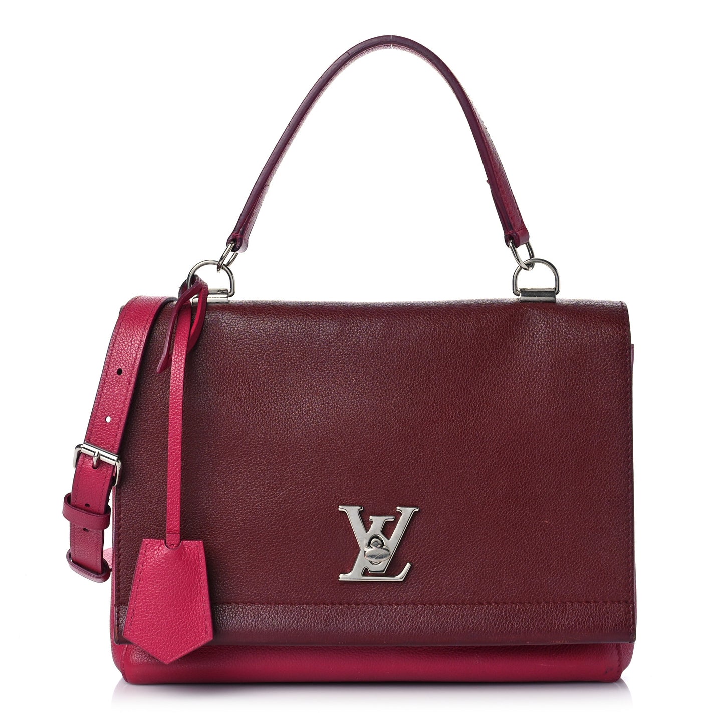 Calfskin Lockme II Top Handle Grenat Dahlia