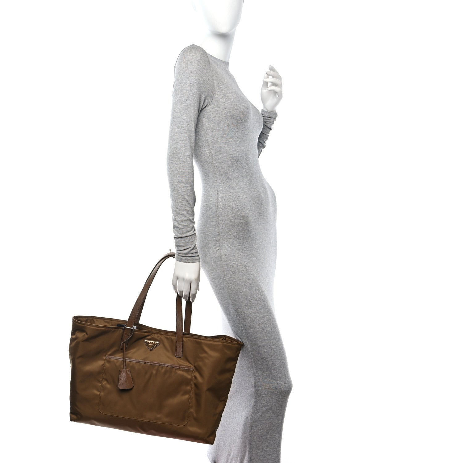 Prada Re-Nylon Saffiano Large Tote Cork Beige 2 of 9