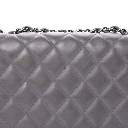 Chanel Lambskin Quilted Jumbo Single Flap Grey 18 of 20