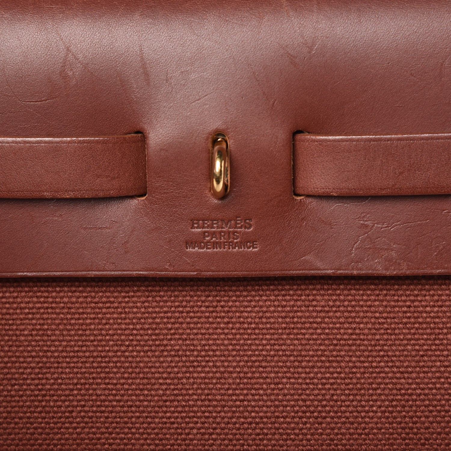 Hermes Toile Vache Calfskin Herbag 30 PM Natural 8 of 26