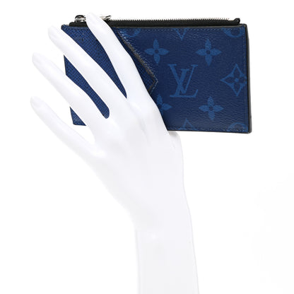 Louis Vuitton Monogram Taiga Coin Card Holder Cobalt 2 of 8