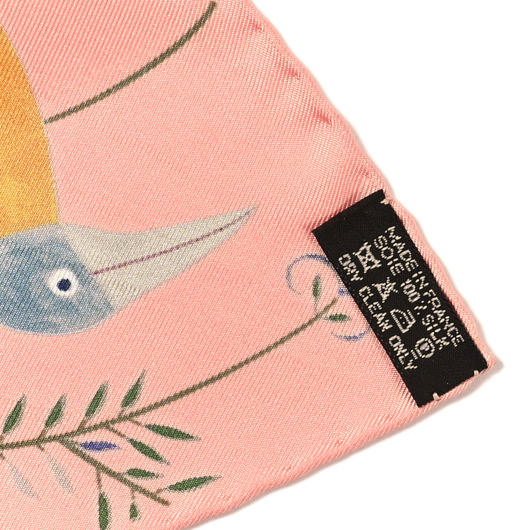 Hermes Silk Le Bal Des Oiseaux Scarf 90 Rose Multicolor 2 of 6
