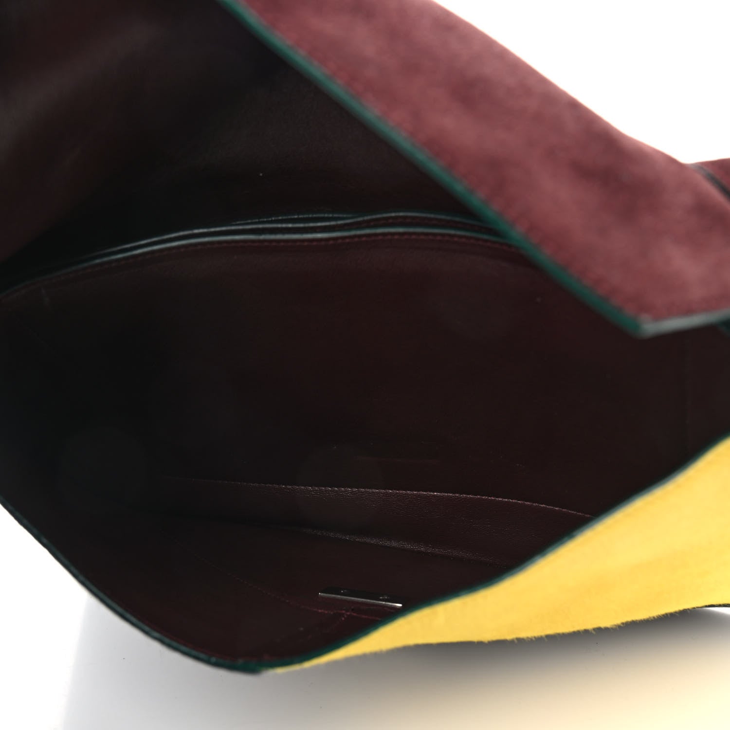 Celine Suede Calfskin Pony Hair Medium Tri-Color Diamond Shoulder Bag Blood 6 of 14