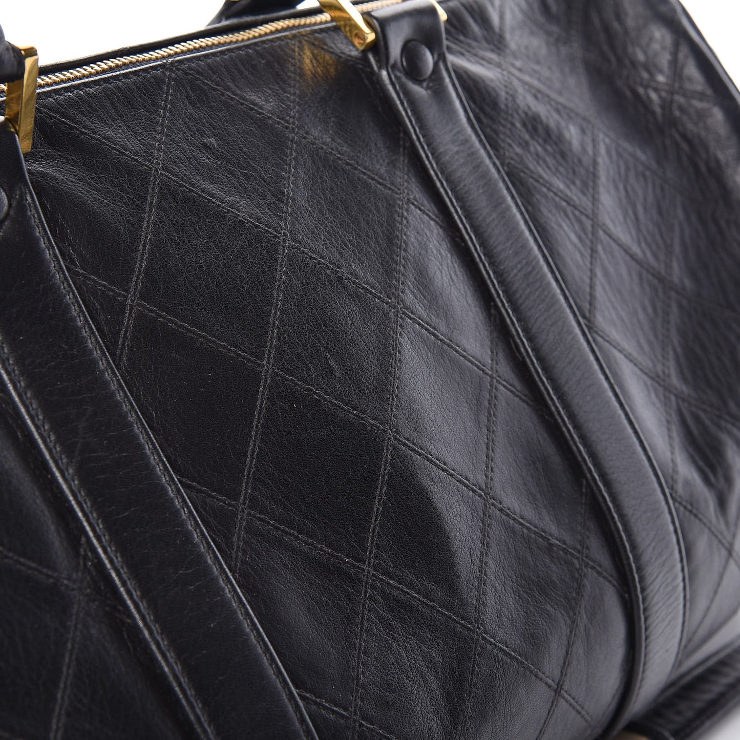 Calfskin Stitched CC Boston Black