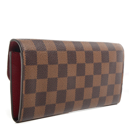 Louis Vuitton Damier Ebene Emilie Wallet Red 3 of 7