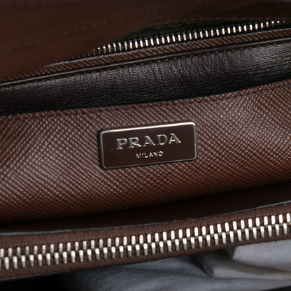 Prada Saffiano Cuir Twin Tote Cacao 6 of 7