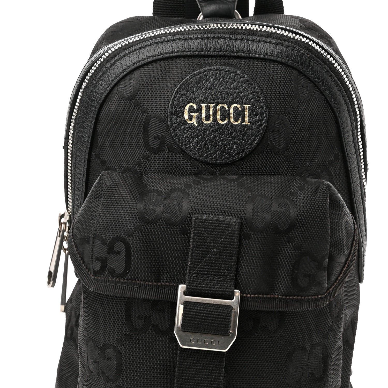 Gucci Econyl Nylon Monogram Off The Grid Sling Backpack Black 7 of 9