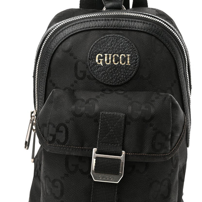 Gucci Econyl Nylon Monogram Off The Grid Sling Backpack Black 7 of 9
