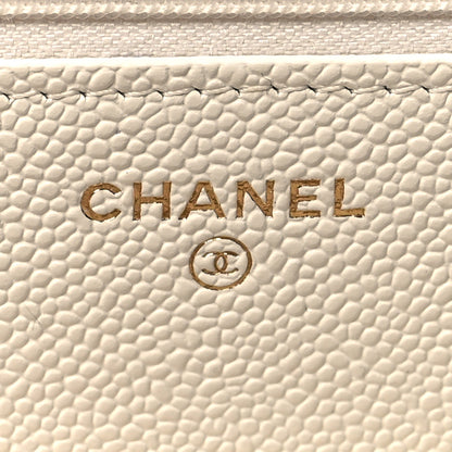 Chanel Caviar Quilted Chain CC Wallet On Chain WOC White 6 of 13