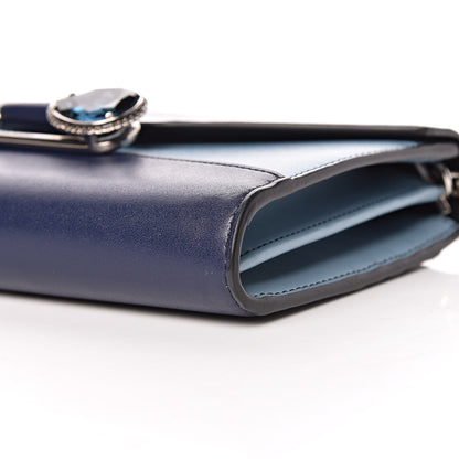 Alexander McQueen Calfskin Crystal Pin Envelope Wallet On Chain Blue 10 of 10