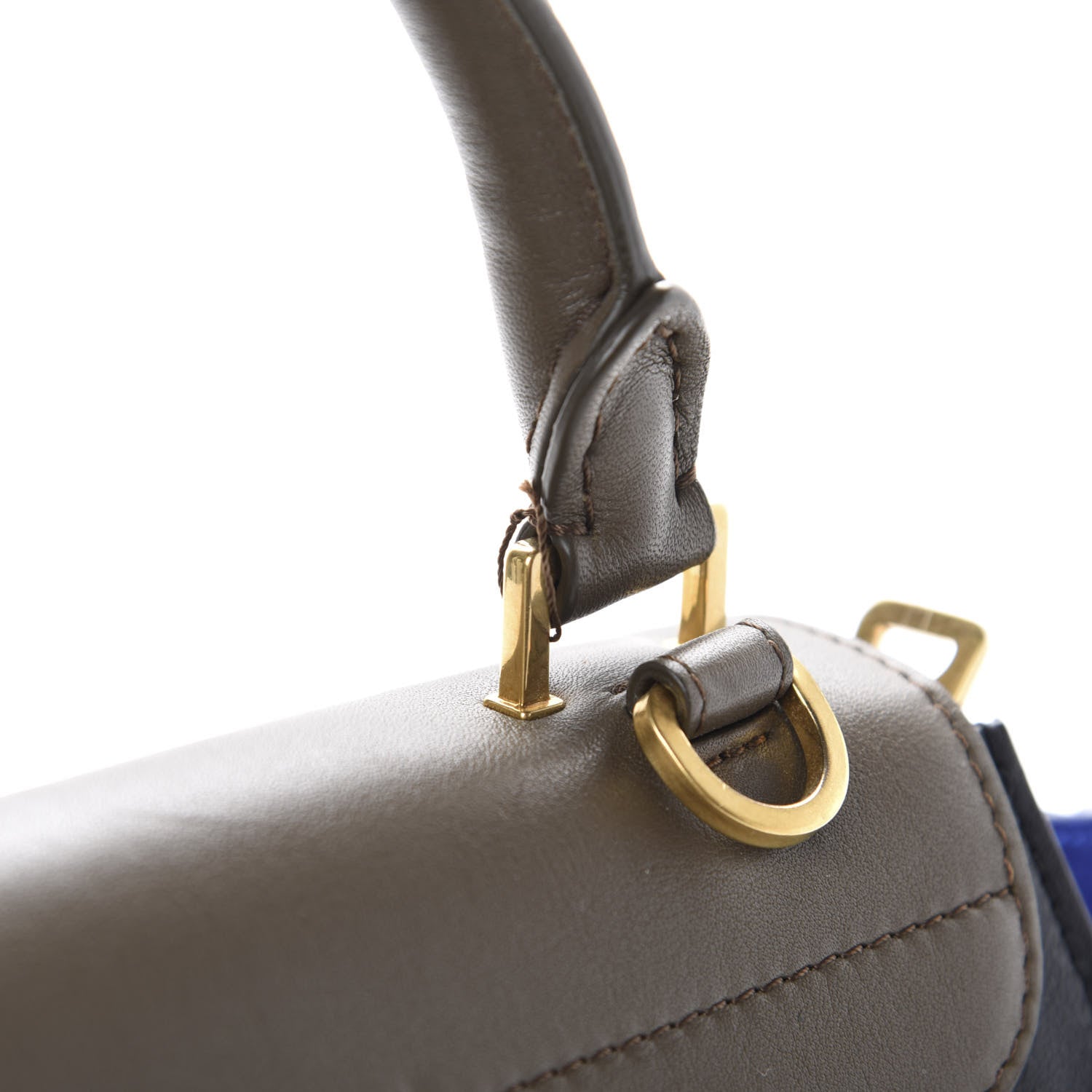 Celine Smooth Calfskin Suede Small Tri-Color Trapeze Indigo 10 of 12