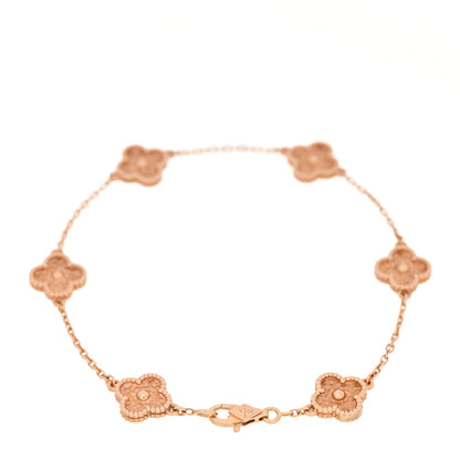 Van Cleef & Arpels 18K Rose Gold 6 Motifs Sweet Alhambra Bracelet 2 of 4