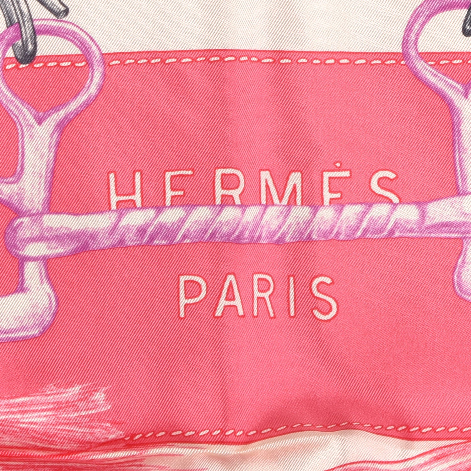 Hermes Silk Projets Carres au Crayon Scarf 90 Rose The Rose Vif 2 of 4