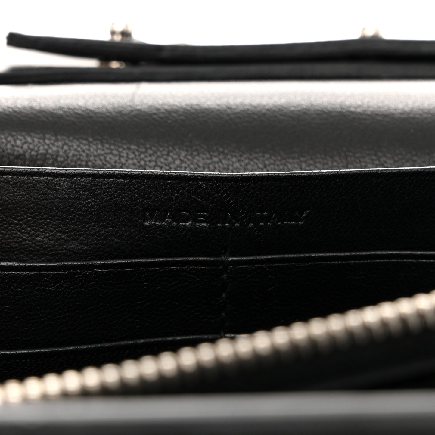 Calfskin Crocodile Embossed Cassandre Wallet On Chain WOC Black