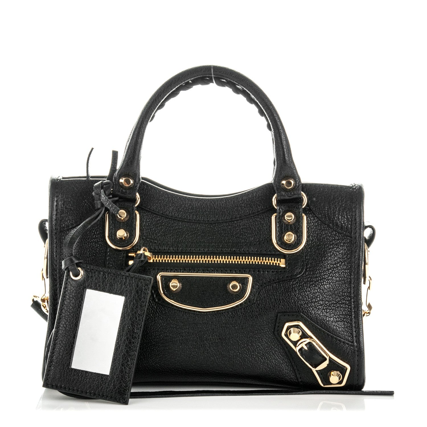 Balenciaga Chevre Gold Metallic Edge Hardware Mini City Black 1 of 9