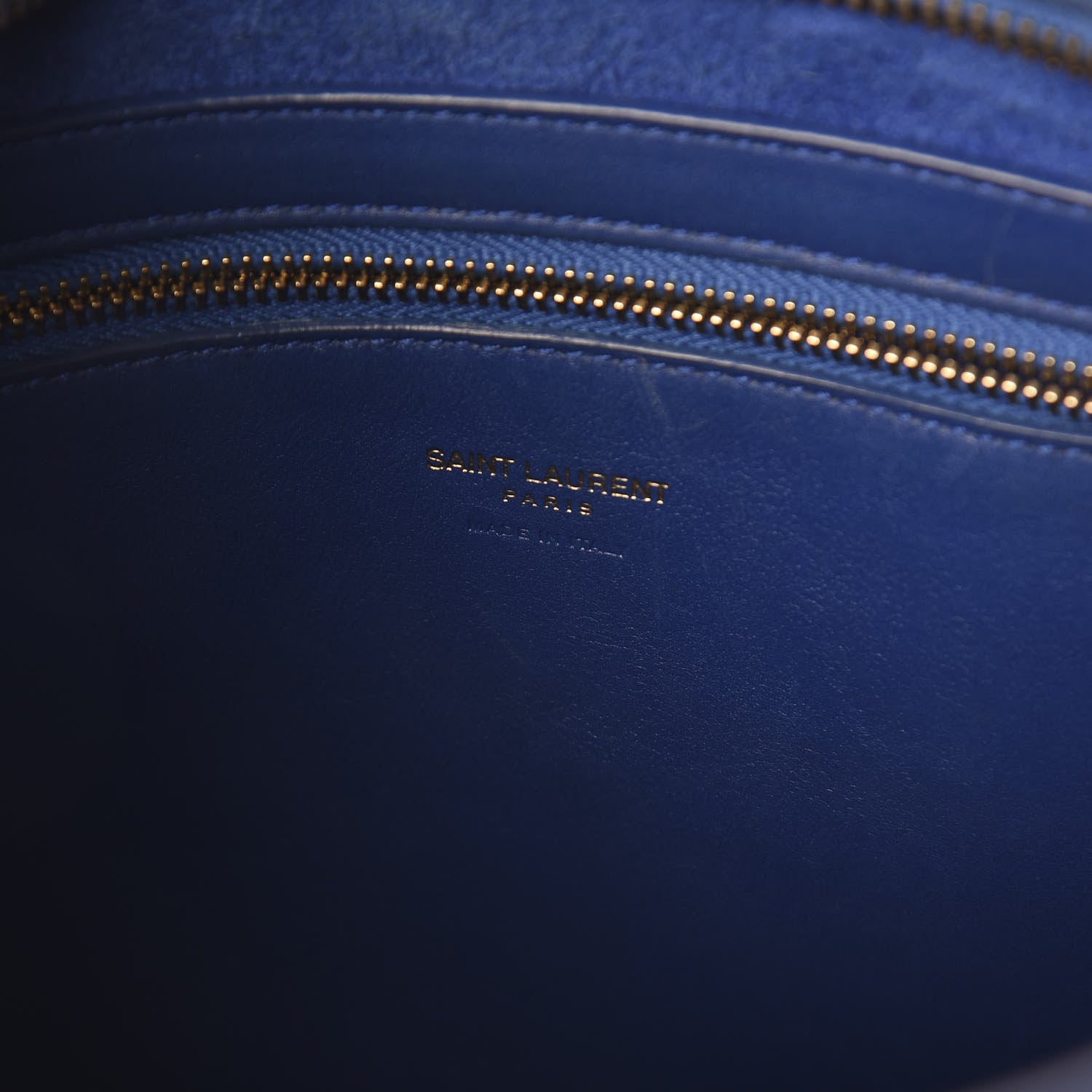 Saint Laurent Smooth Calfskin Small Monogram Cabas Blue Majorelle 5 of 7