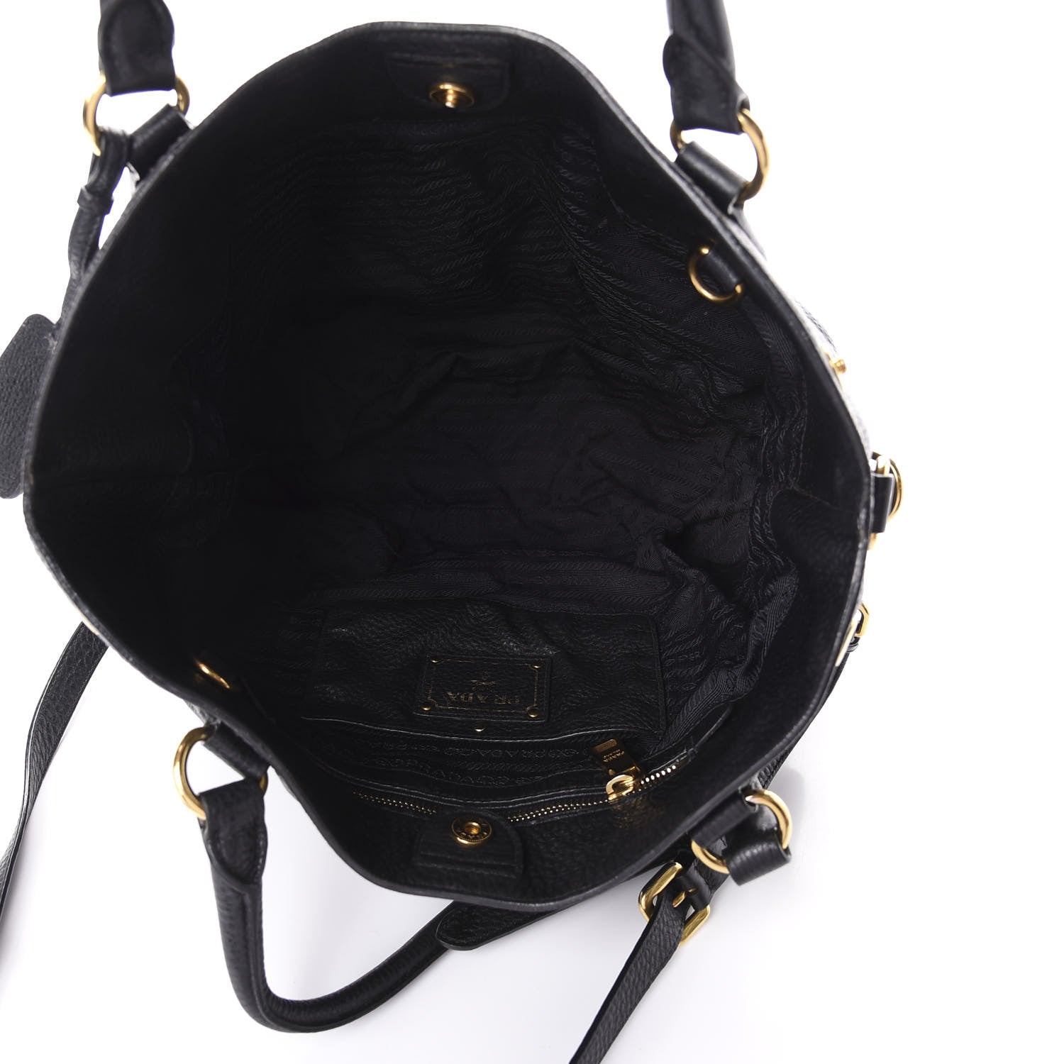 Prada Vitello Daino Tote Black 5 of 12