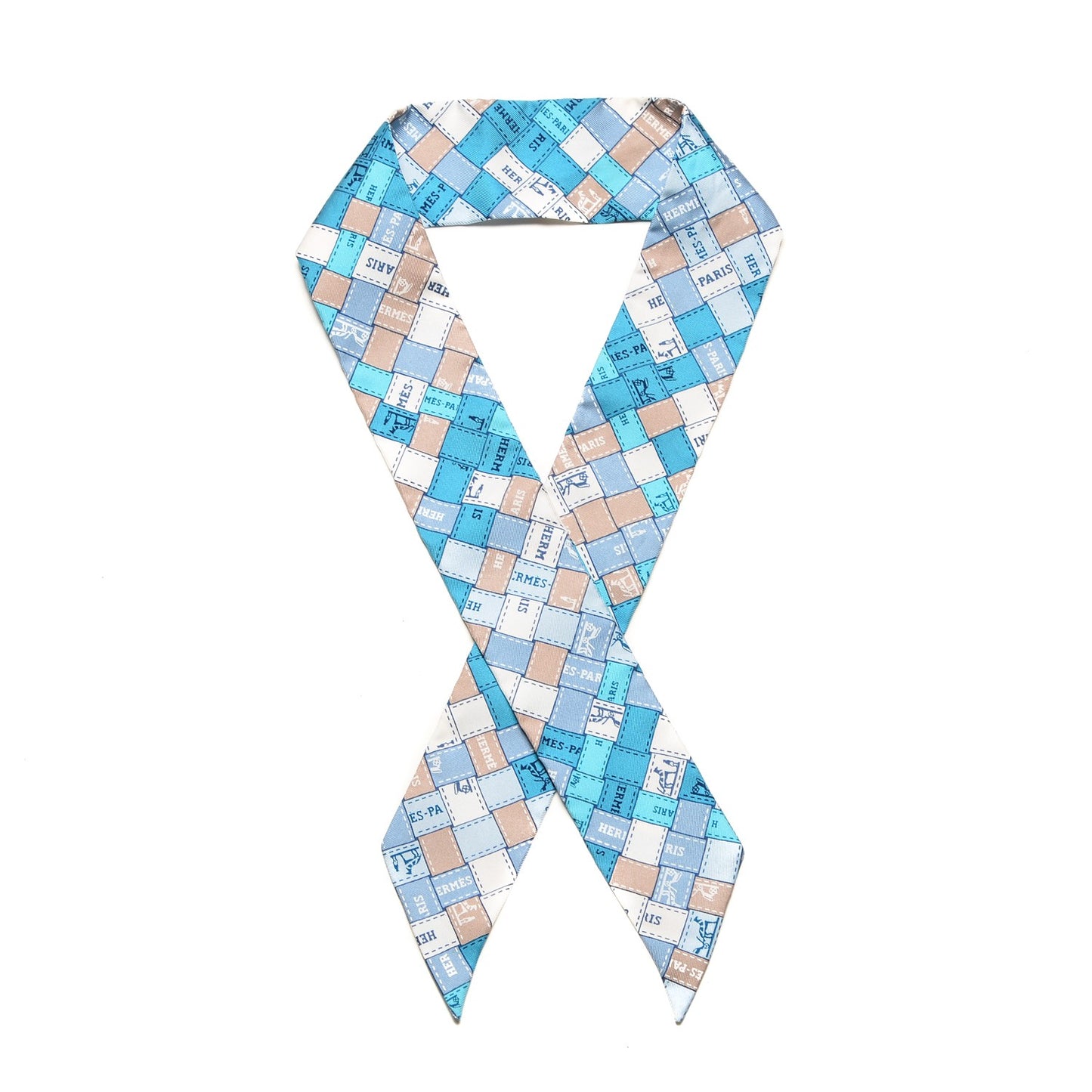 Silk Bolduc Au Carre Twilly Bleu Petrole Turquoise Masic