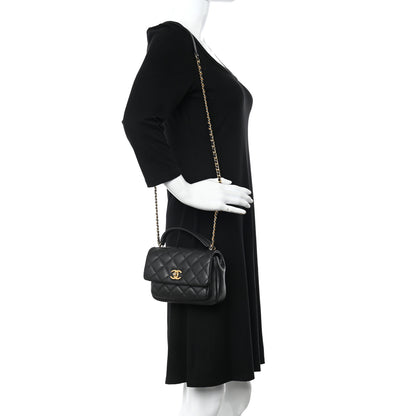 Chanel Calfskin Quilted Top Handle Flap Black 2 of 13