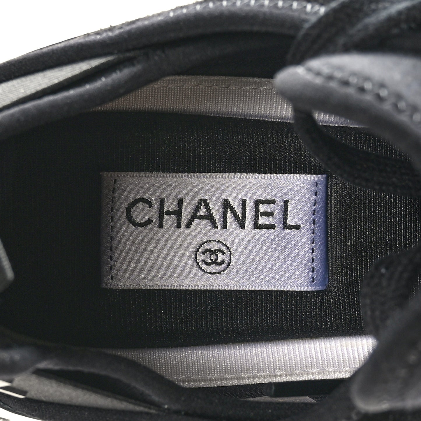 Velvet Calfskin Mixed Fibers CC Sneakers 40.5 Black