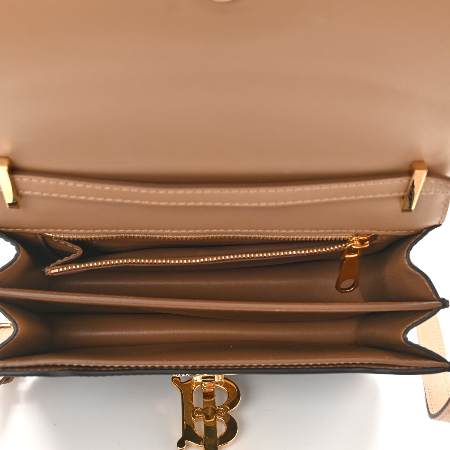 Burberry Calfskin Small TB Envelope Clutch Bag Malt Brown 5 of 9