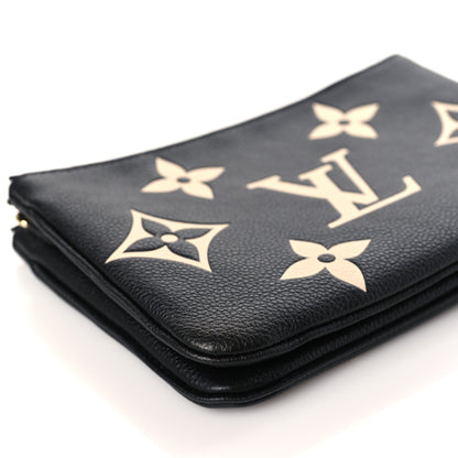 Louis Vuitton Empreinte Monogram Giant Double Zip Pochette Black Cream 8 of 9