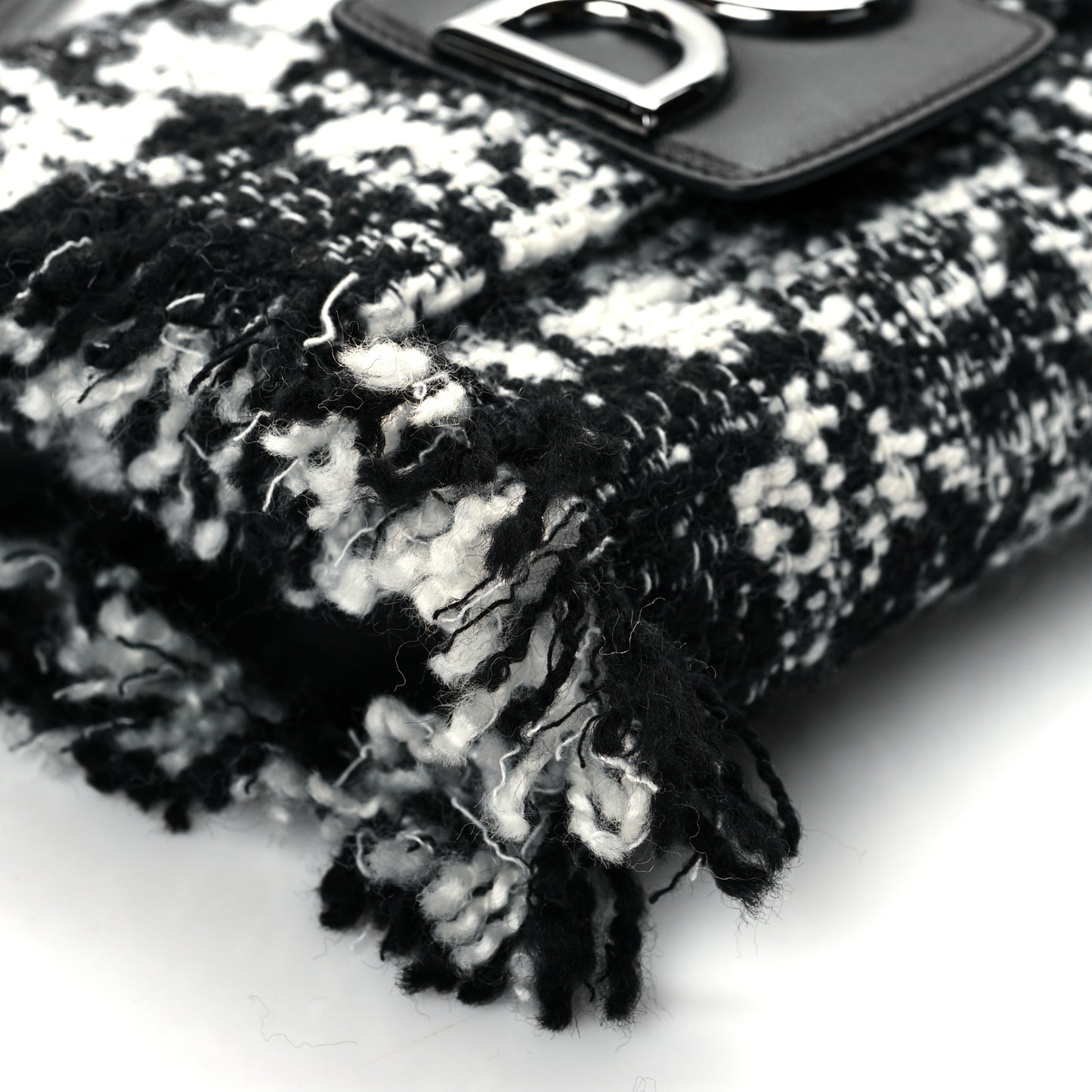Tweed Mini Millennials Crossbody Bag Black White