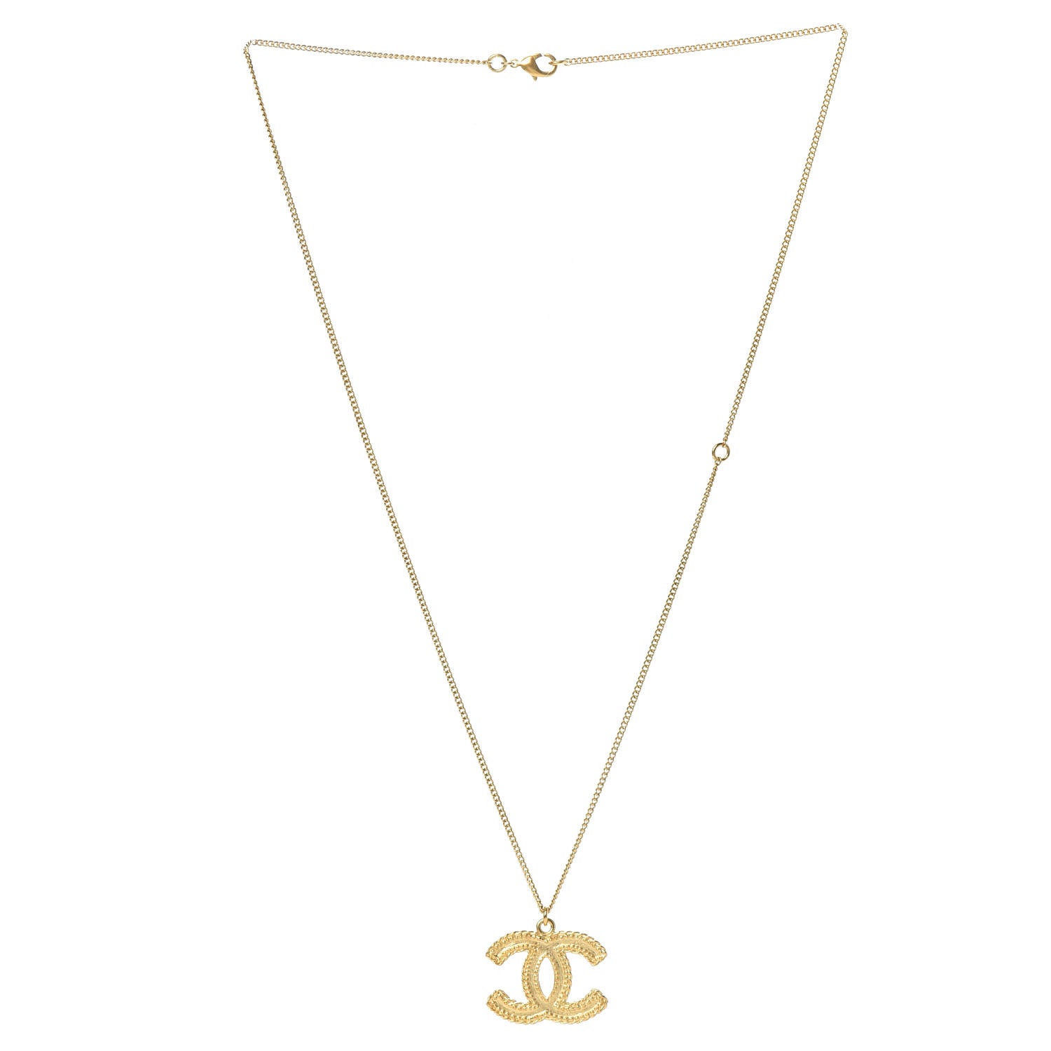 Chanel CC Necklace Matte Gold 3 of 5