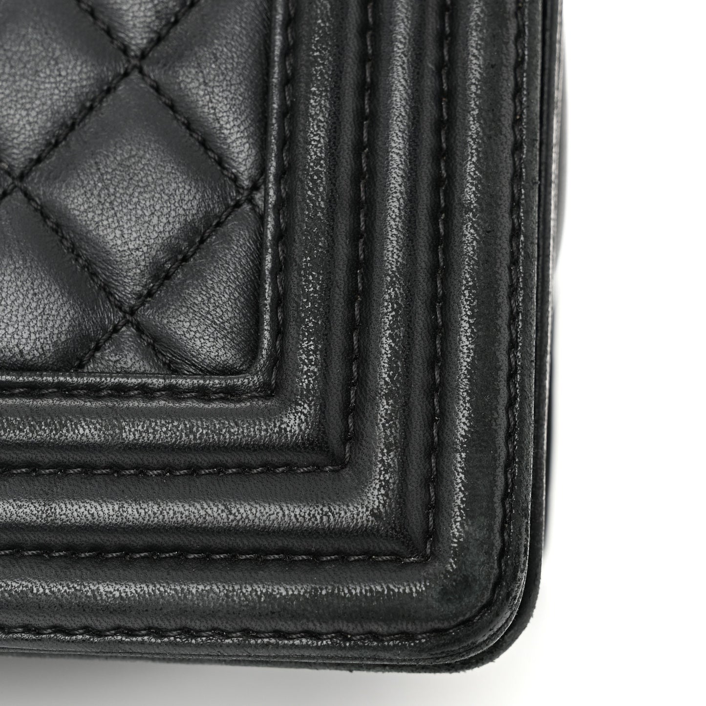 Lambskin Quilted Large Boy Flap Black