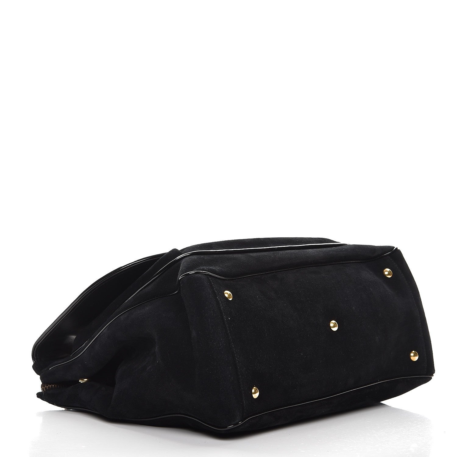Gucci Suede Medium 1973 Top Handle Satchel Black 4 of 15
