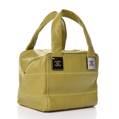 Chanel Caviar Square Stitched Tote Chartreuse 3 of 11