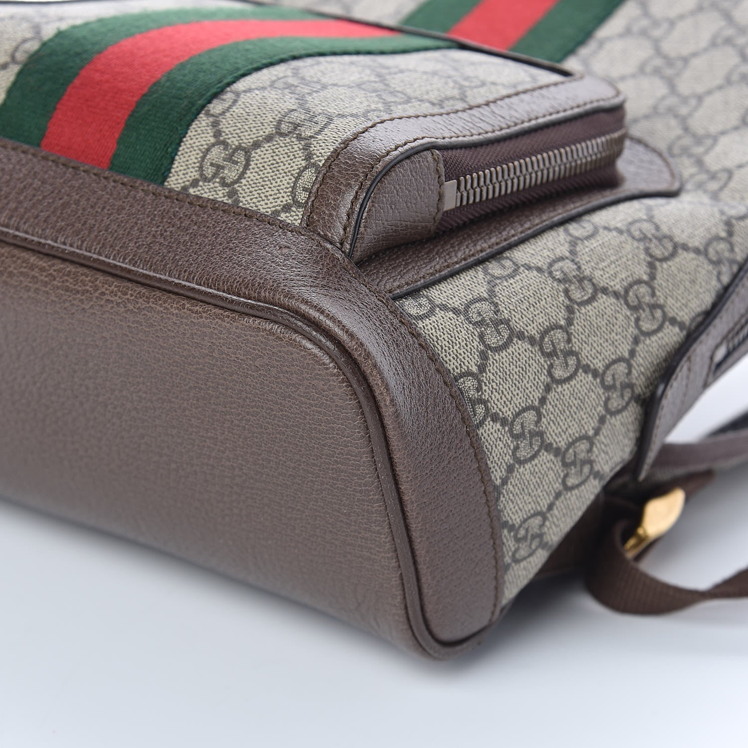 Gucci GG Supreme Monogram Calfskin Web Small Ophidia Day Backpack Beige Ebony New Acero 10 of 10