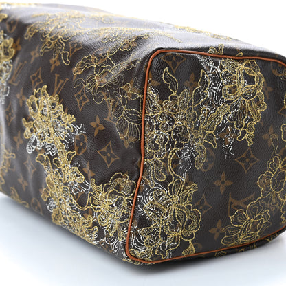 Louis Vuitton Monogram Dentelle Speedy 30 Gold 6 of 7