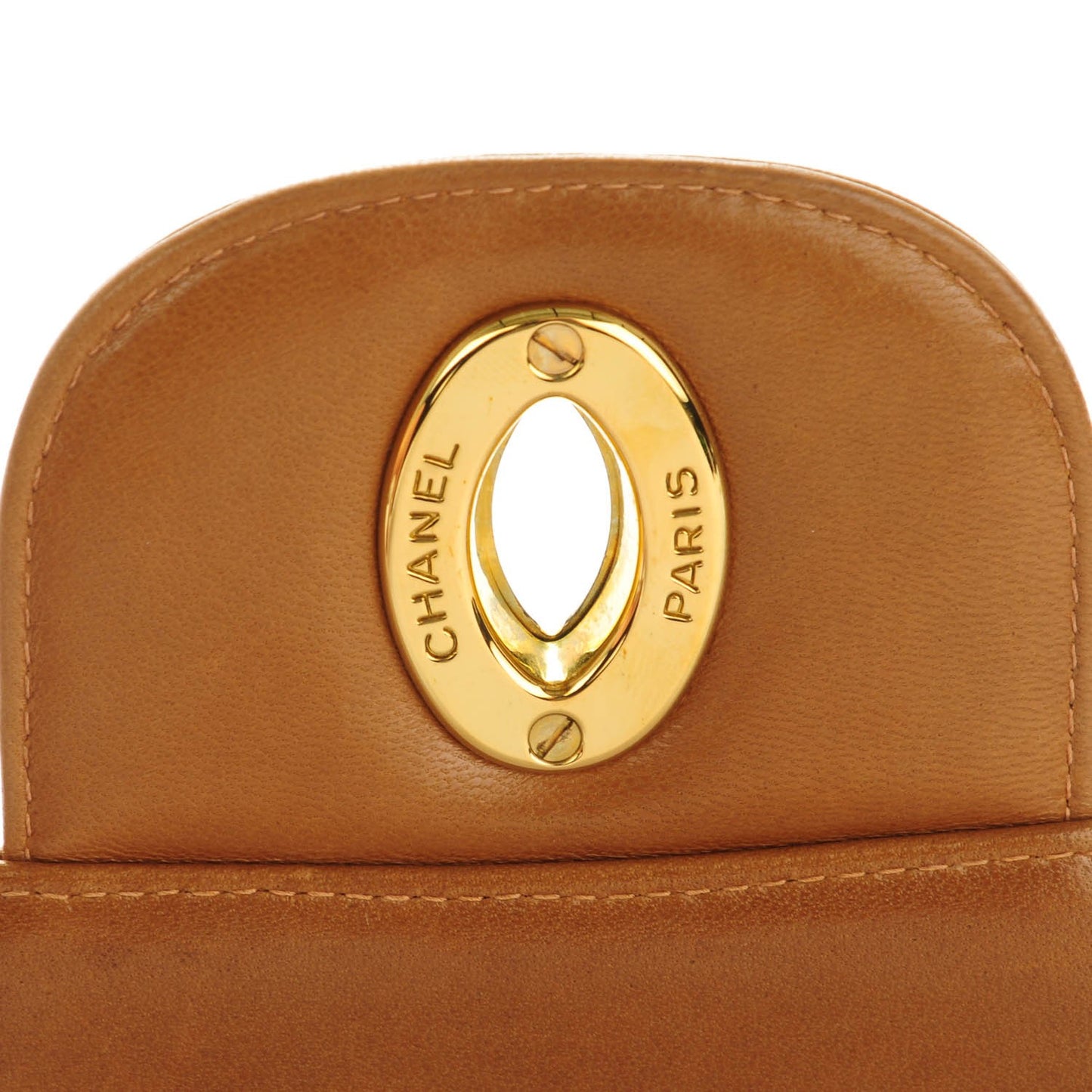 Lambskin Quilted Jumbo Single Flap Dark Beige